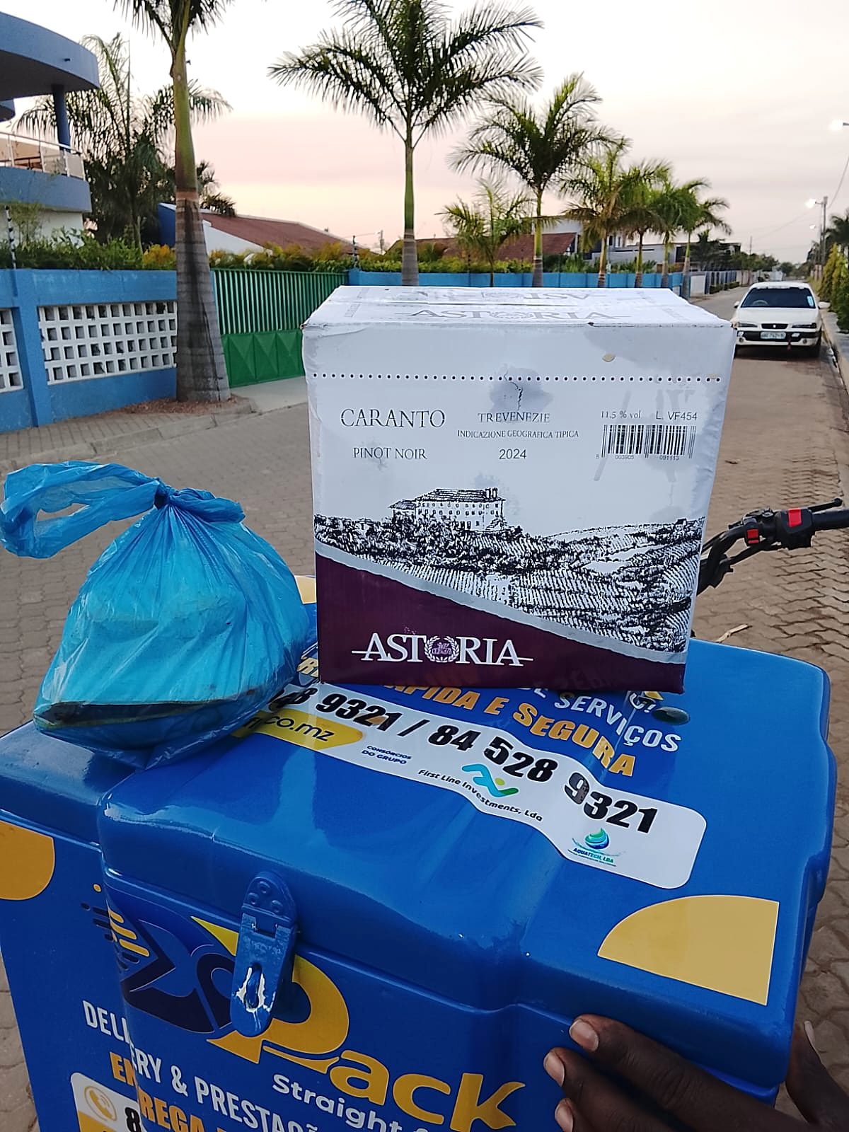 Caixa de vinho entregue pela DPack